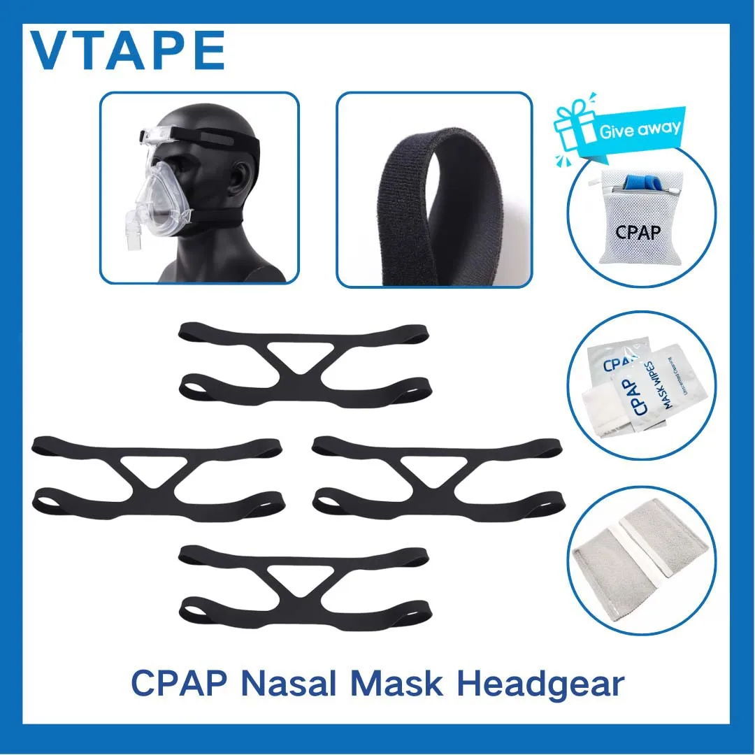 4 Packs CPAP Mask Replacement Headgear Strap,Sleep Apnea Masks Accessor For Most Masks-Black