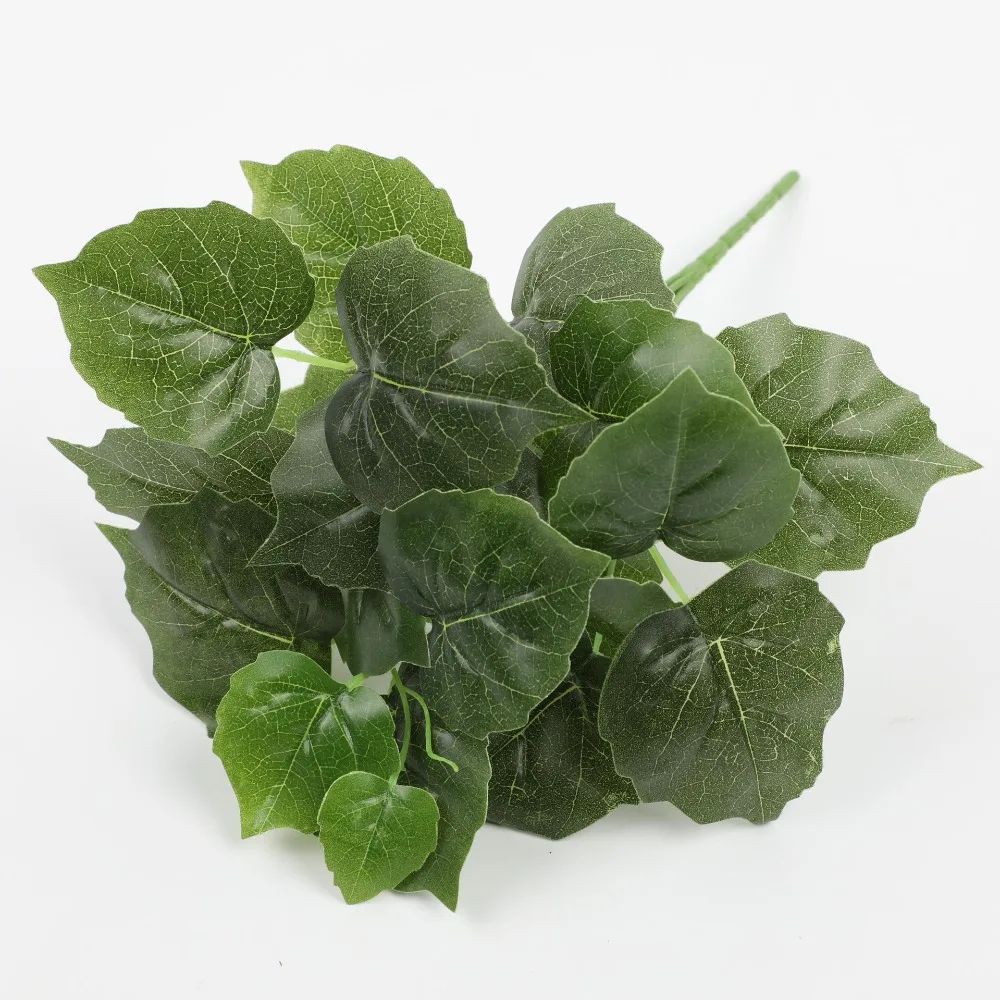 

7 Heads Artificial Green Plant Leaves Perilla Leaf Large Green Potted Plants Evergreen Leaf Plastic Fake Plant