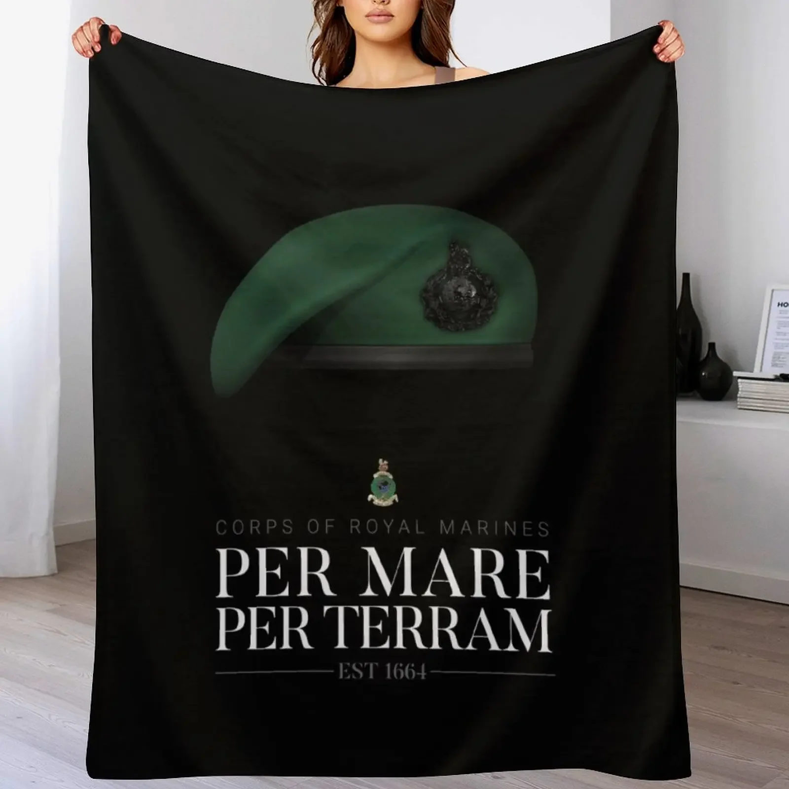 

British Royal Marines - Per Mare, Per Terram Throw Blanket Stain Resistant Cozy Warm Blanket