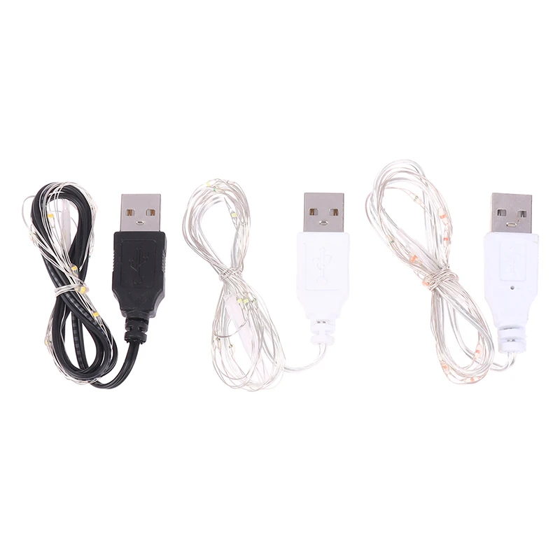 1PC 1เมตร USB 10LED สตริงไฟสายทองแดงไฟนางฟ้ากันน้ำสำหรับการตกแต่งคริสต์มาสปาร์ตี้งานแต่งงาน