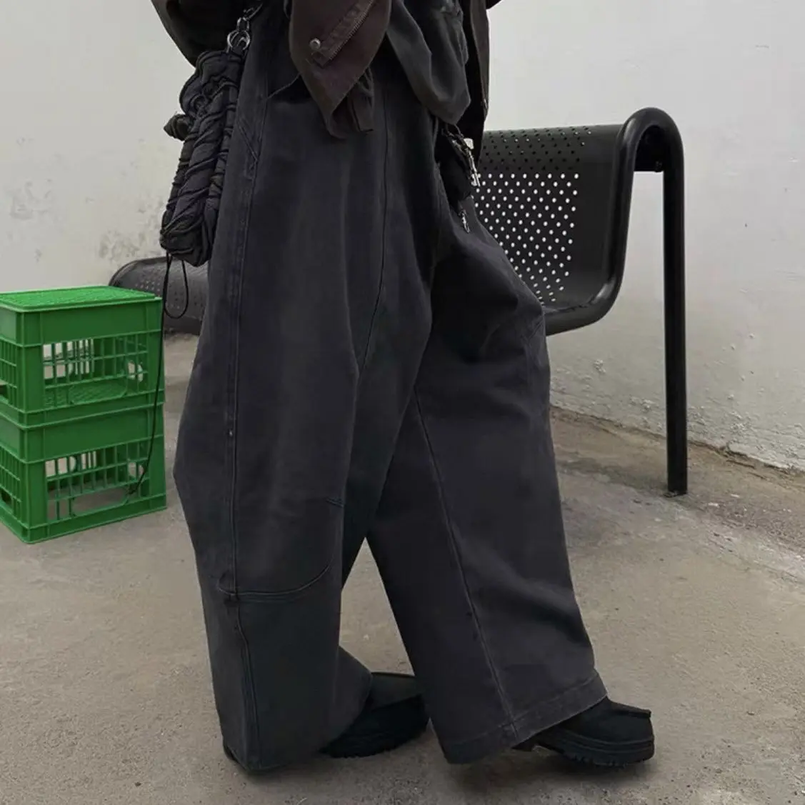 سراويل Scimitar النسائية المطرزة الشتوية الصوفية كبيرة الحجم سميكة مبطنة بالصوف البضائع في الهواء الطلق واسعة أرجل يندبروف الشارع الشهير #2