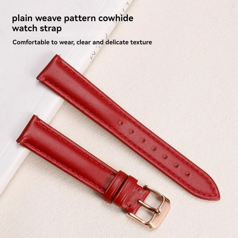 Quick Release Strap for Fossil Casio DW Tissot Citizen Women Soft Cowhide Plain Leather Watch Chain Ladies Bracelet 14mm 16mm