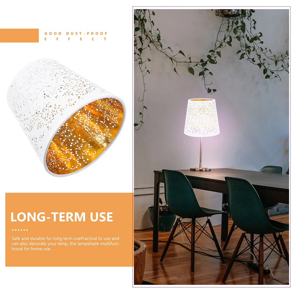 

2Pcs Hollow Fabric Lampshade Black Shades Unique Nightst Metal Pendant Light Table Lamp Bedroom Living Room Decor