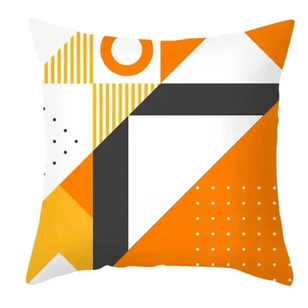 Mid Century Modern Pillow Case Orange Yellow Abstract Art Cushion Covers for Living Room Sofa Bed Decor Throw Pillowcases 40x40