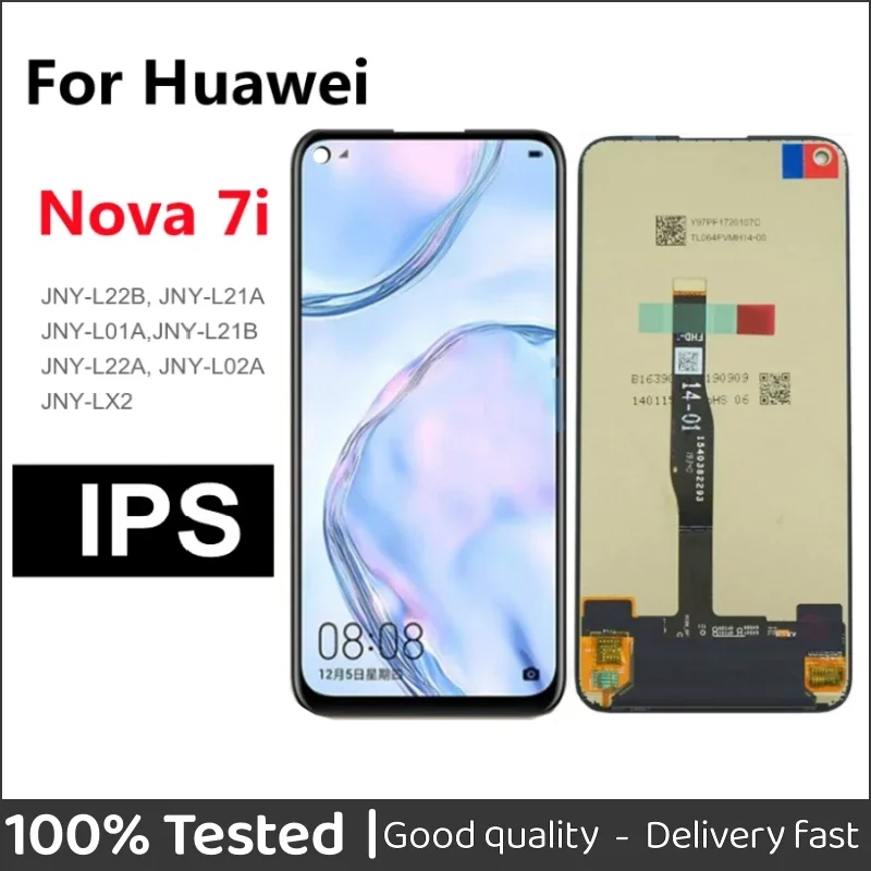 

6,4 "для Huawei Nova 7i ЖК-дисплей с сенсорным экраном и дигитайзером в сборе, замена JNY-L22B/21A/01A/21B/22A/02A/X2 Nova7i ЖК-дисплей