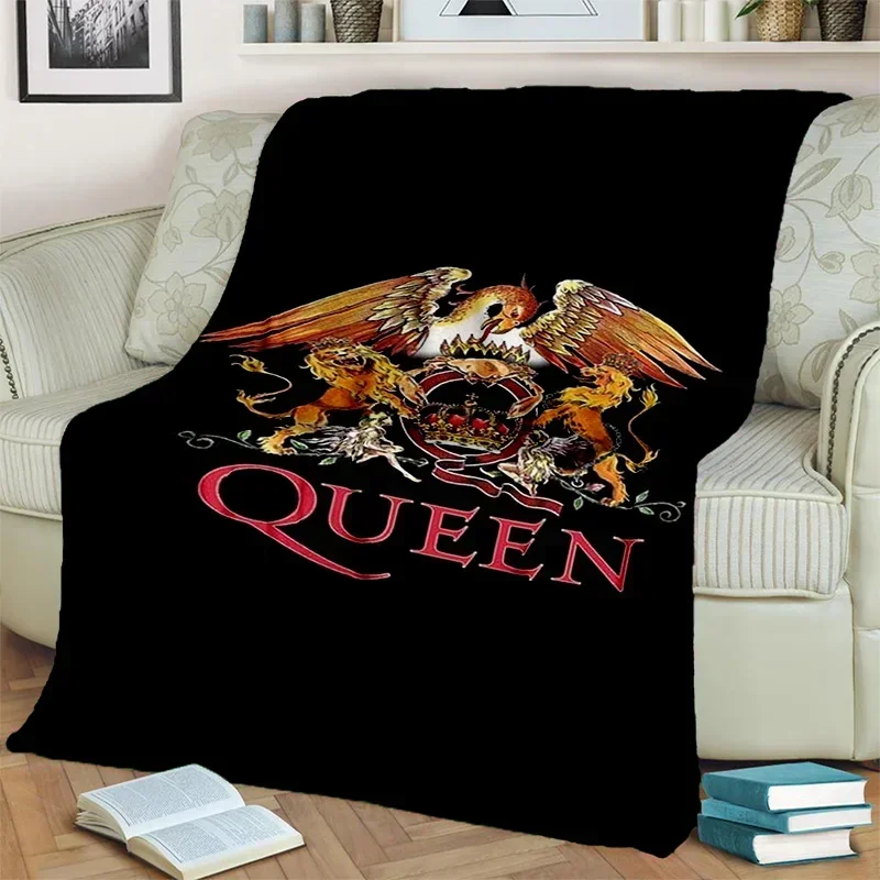 

3D Freddie Mercury Queen-Rock-Band Blanket Soft Throw Blanket for Home Bedroom Bed Sofa Picnic Travel Office Cover Carpet Kids