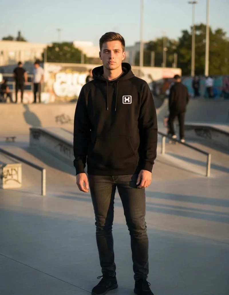 Felpa con cappuccio in stile country, stile unisex del Texas, USA, denim, felpa con cappuccio alla moda, ampia e comoda