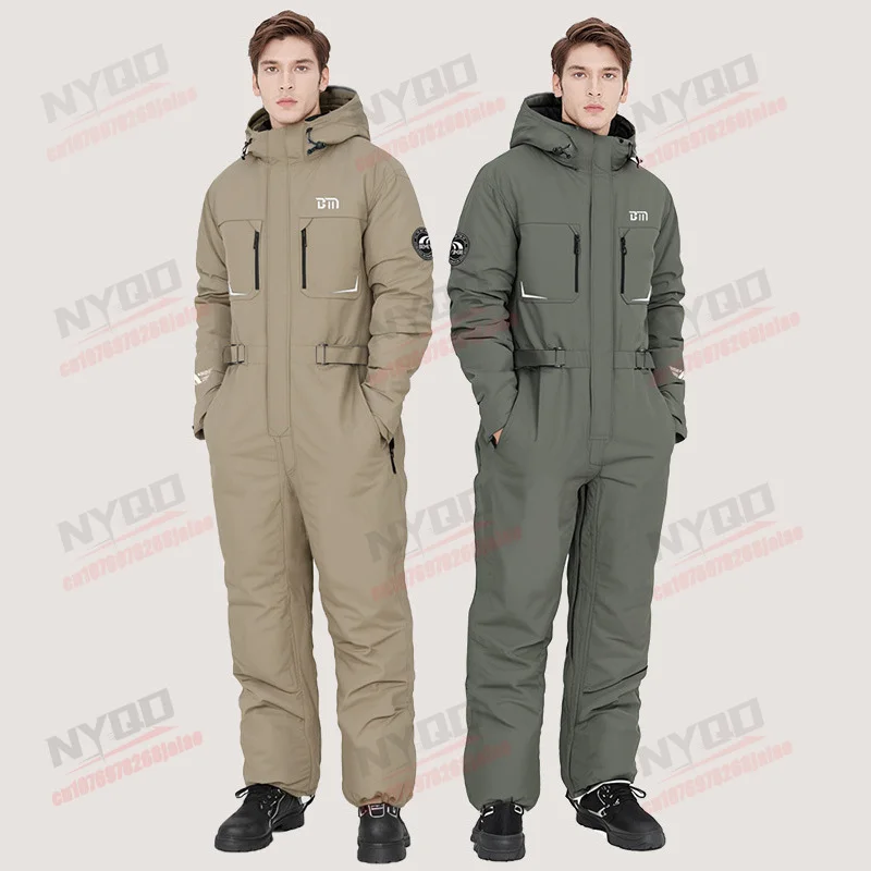 Motorcycle Riding Clothes for Men and Women in Winter Warm and Thick Jumpsuit, Waterproof and Cold Resistant Snow Motorcycle Set