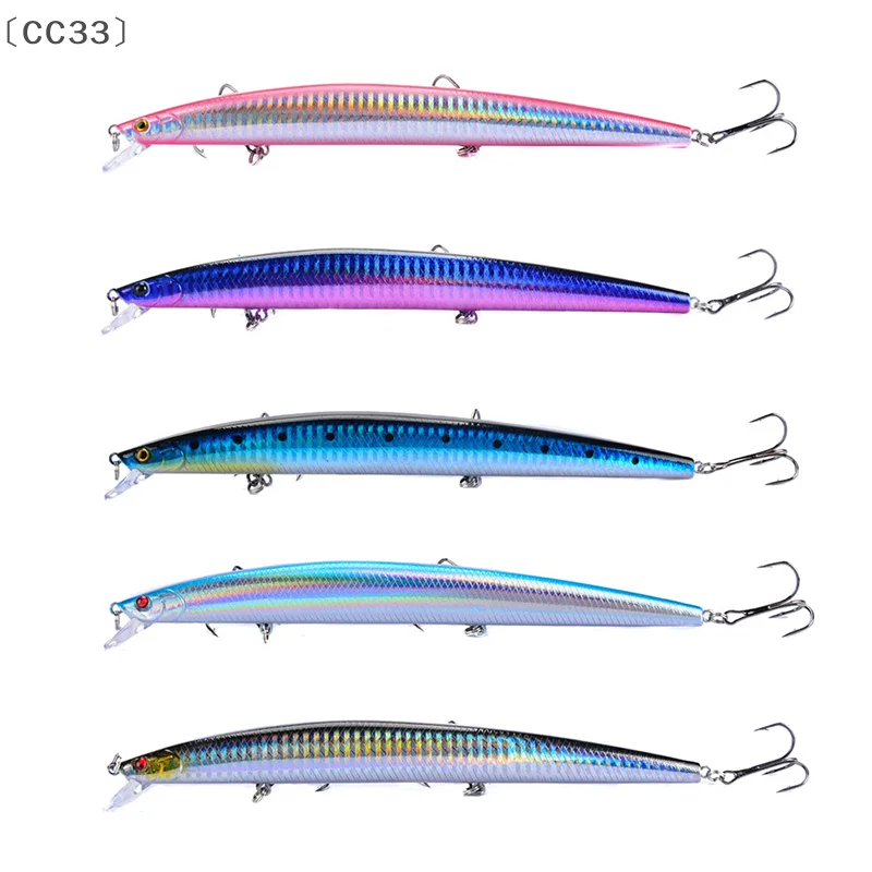 ieniaCC33 Parque1 Stück großer langer Fischköder 18 cm 24 g Minnow-Köder Salzwasser-Angelköder mit biomimetischem Design zum Meeresangeln