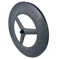 700C Tri Spoke Road Time trial Carbon Wheels 120mm Height 28mm Width Tubeless Tubular Disc Brake Toray T700+T800
