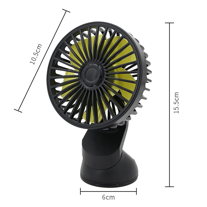 Universal Große Wind Drei Geschwindigkeit Control USB Auto Fan USB Auto Fan Saugnapf Auto Sitz Zurück Einzigen Kopf Auto Fan 12V 24V