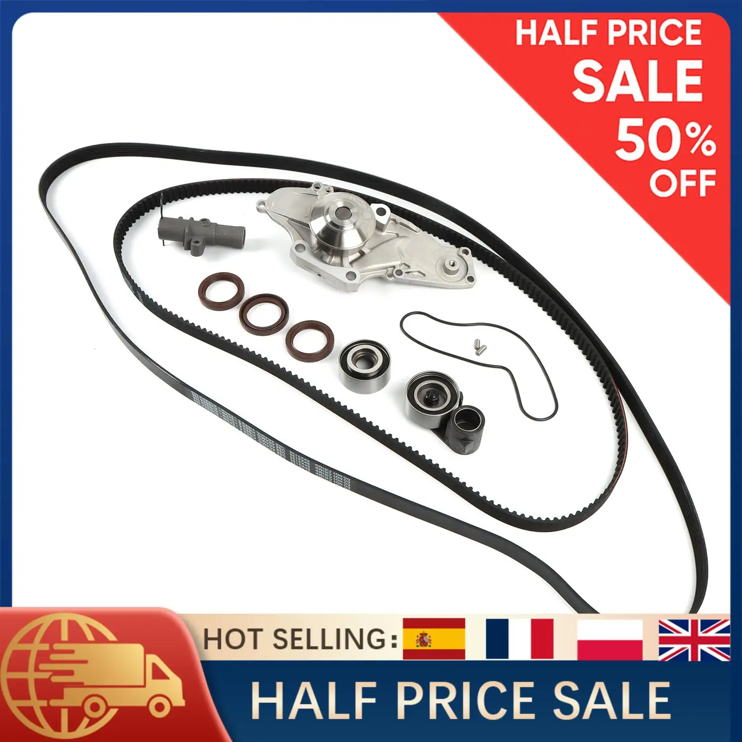 

Timing Belt Kit with Water Pump TKH002 TCKWP329 19200-RDV-J01 For Honda Accord Odyssey Pilot Ridgeline Acura MDX TL 3.0L 3.5L