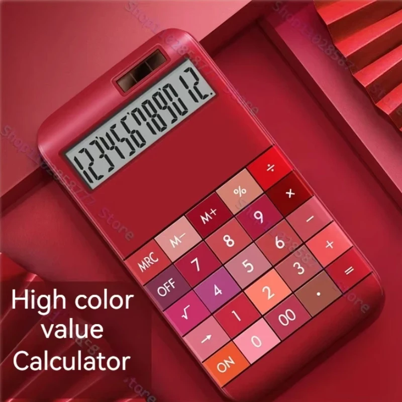 

True Solar Energy Calculator With 12-Digit Screen Display Blush Color Aesthetic Office Use Computerhigh-Appearance Computer