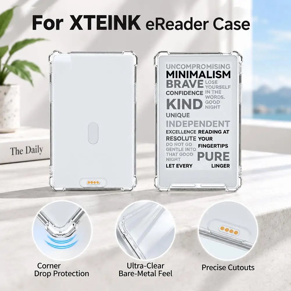 Clear TPU Case For XTEINK X4Classic Shockproof Protective Cover Anti Yellowing Reinforced Corner Bumper Shell Grip Design