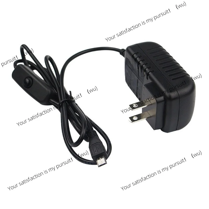 Suitable for Raspberry Pi power supply, foot 5V3A integrated micro usb power adapter with switch button
