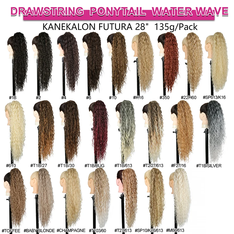 JULIANNA Synthetischer Pferdeschwanz, Kanekalon, weiches natürliches Haar, hitzebeständige Extensions, lockiges Clip-in-Zopf-Haarteil für Frauen