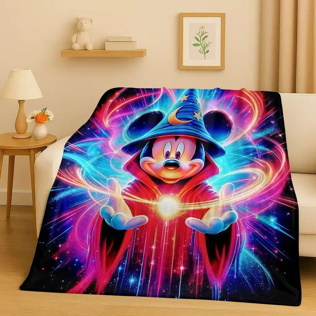 

HD Sanrio Minnie Mickey Mouse Cartoon Christmas Gift Flannel Blanket,Ultra Soft Plush Throw for Home Bedroom Bed Sofa Cover Kids