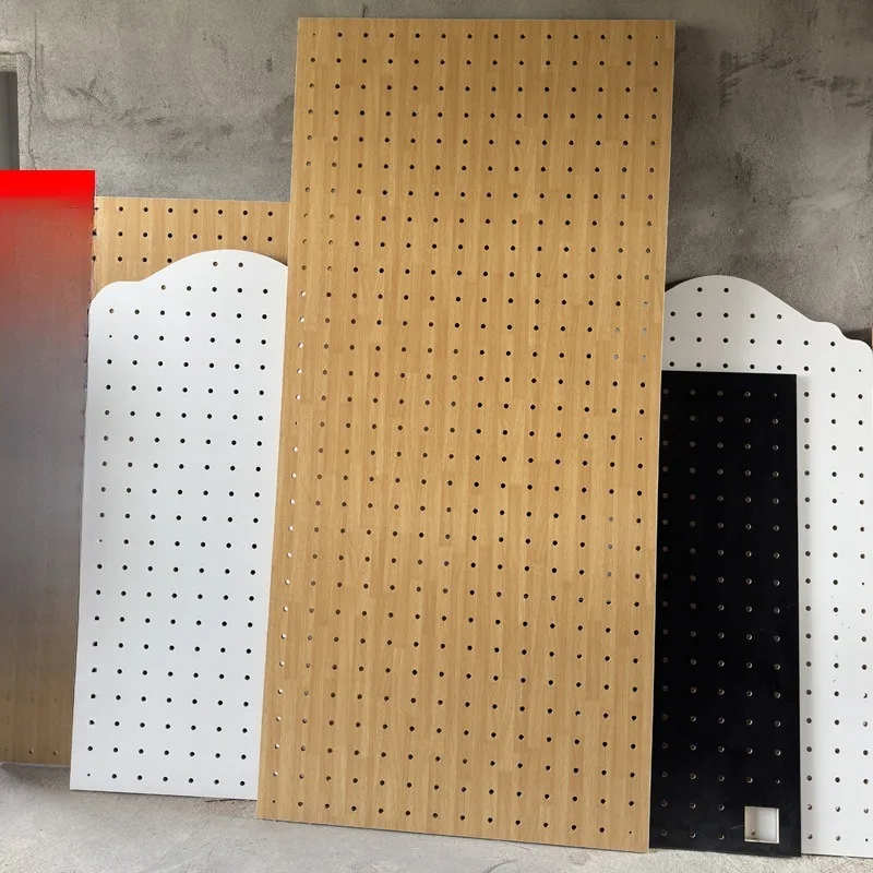 Custom Solid Wood Pegboard Storage Rack Conceal Meter Box Entryway Decor Desk Placement Wood Pegboard Wall Mounted Shelf