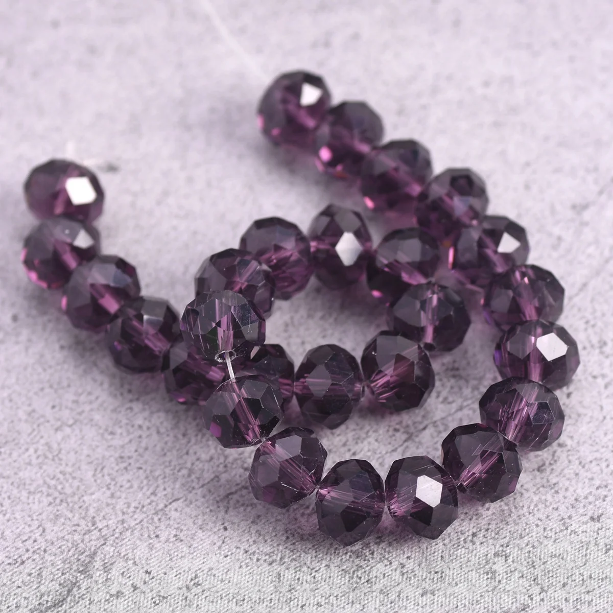 Bluish Purple 3mm 4mm 6mm 8mm 10mm 12mm 14mm 16mm 18mm Rondelle Faceted Crystal Glass Loose Spacer Beads For Jewelry Making DIY