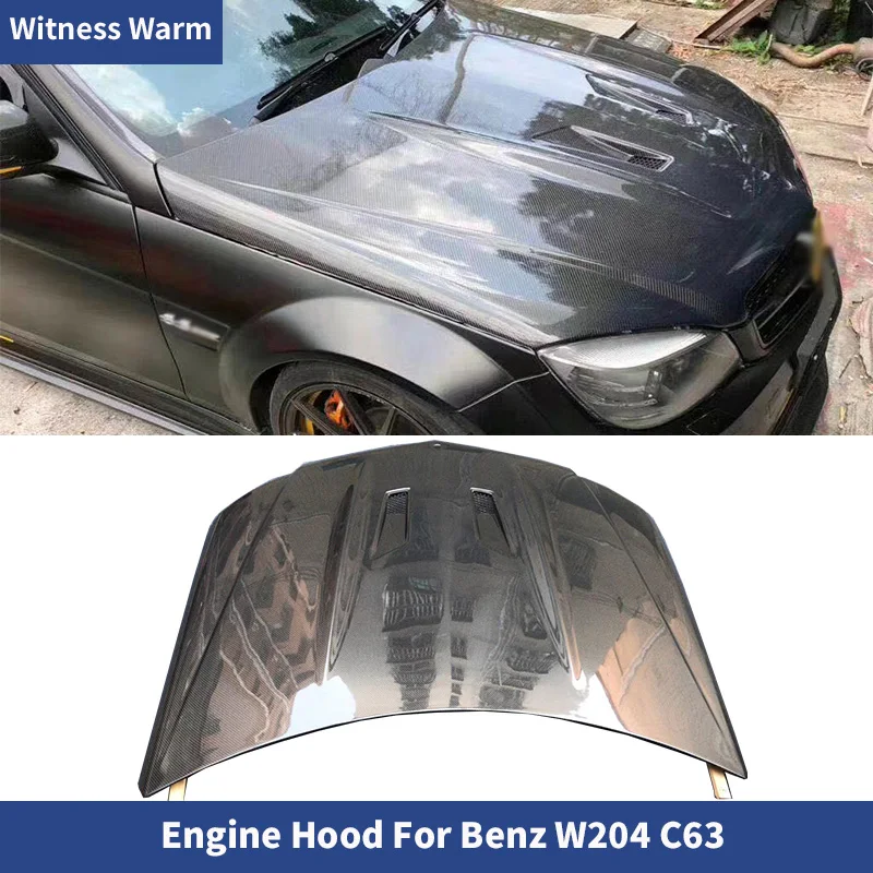 For Mercedes Benz W204 C63 AMG Tuning 2007-2011 Carbon Fiber/FRP Engine Cover Bonnet Hood body kit 