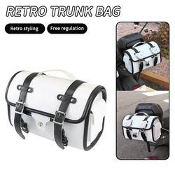 Motorcycle Rear Seat Bag Moto Hanging Bag Retro Universal High-capacity Rear Shelf Saddle Bag Motorcycle with Straps
