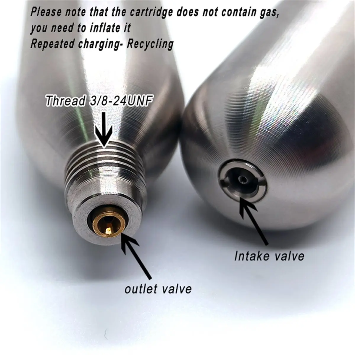 Best of 2026 Stainless Steel Reused Bottle Refillable Co2 Cartridges for Air Tools Carbonated Brewing Soda Firefighting 24g