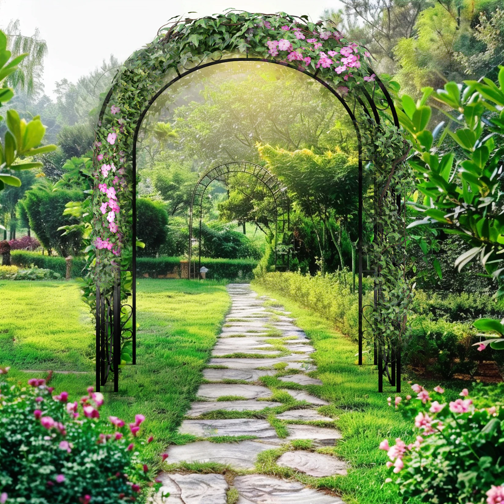 Metal Garden Arch Arbor Trellis for Climbing Plants Wedding Arches for Ceremony