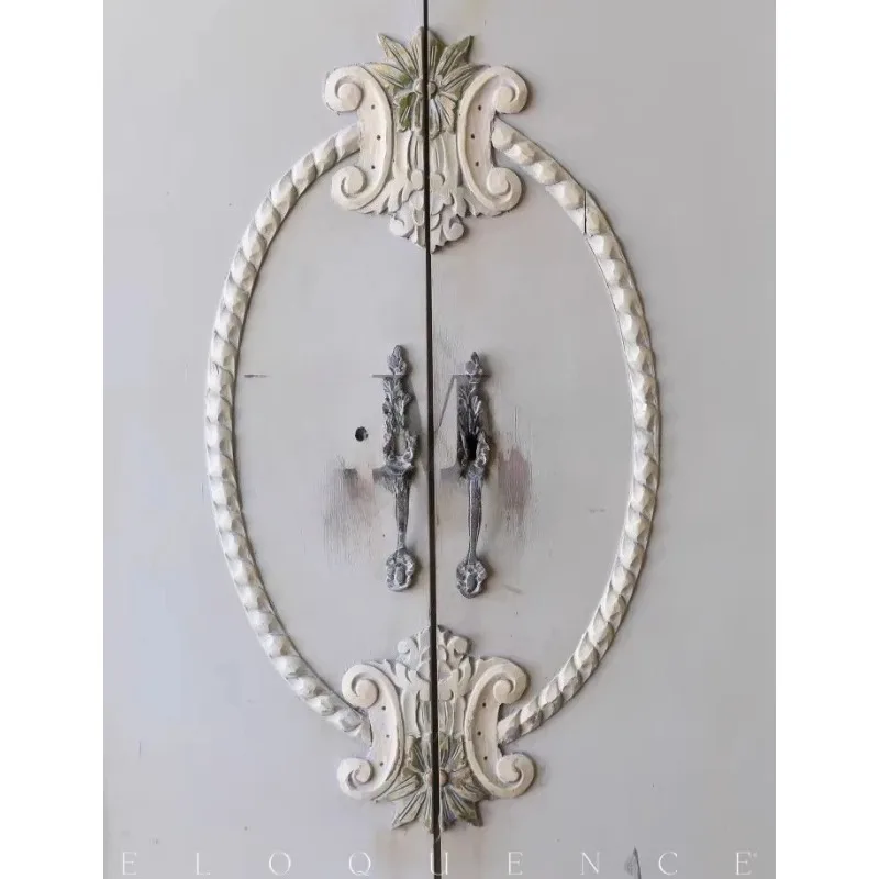 M Solid wood furniture, retro and old carved wardrobe, antique and old carved wardrobe