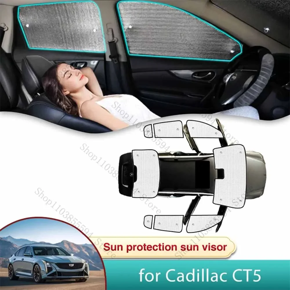 

Full Car Sun Shade for Cadillac CT5 2020 2021 2022 2023 2024 Auto Accessories Sunshade Windshield Privacy Shading Parts Anti-UV