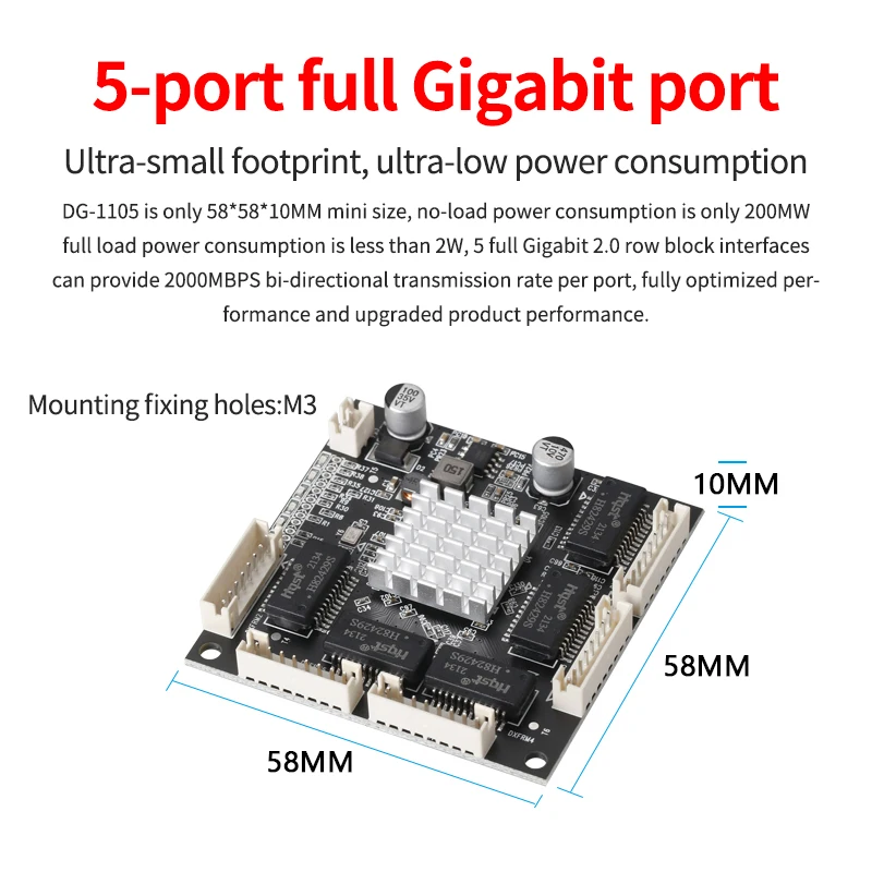 Imagem -02 - Módulo Completo Industrial 24v do Interruptor do Gigabit do Porto Construído-na Linha Interface da Transmissão de Dados da Rede Personalização da Placa-mãe