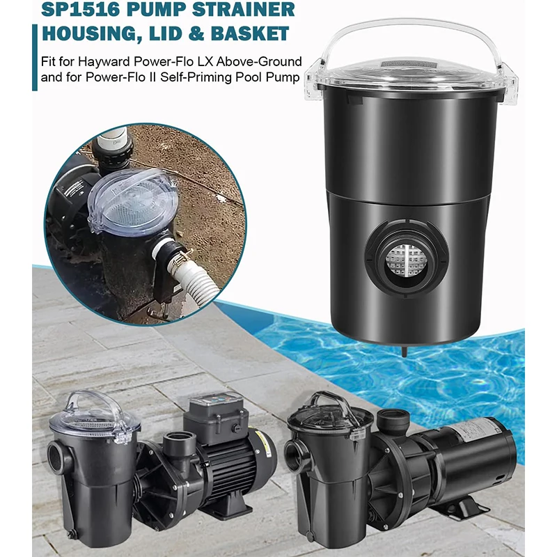 SP1516 Pump Strainer Housing, Lid & Basket – Compatible with Hayward Power-Flo LX & Power-Flo II Pool Pumps