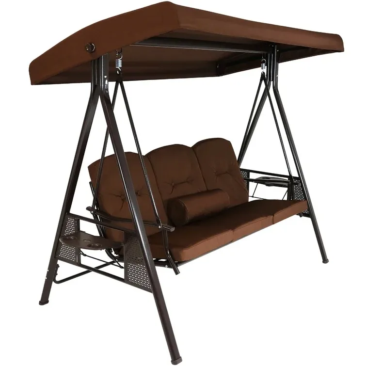 

Outdoor All Weather Patio Garden Furniture Swing Set Outdoor Swing Metal Frame Swing Chair With Canopy