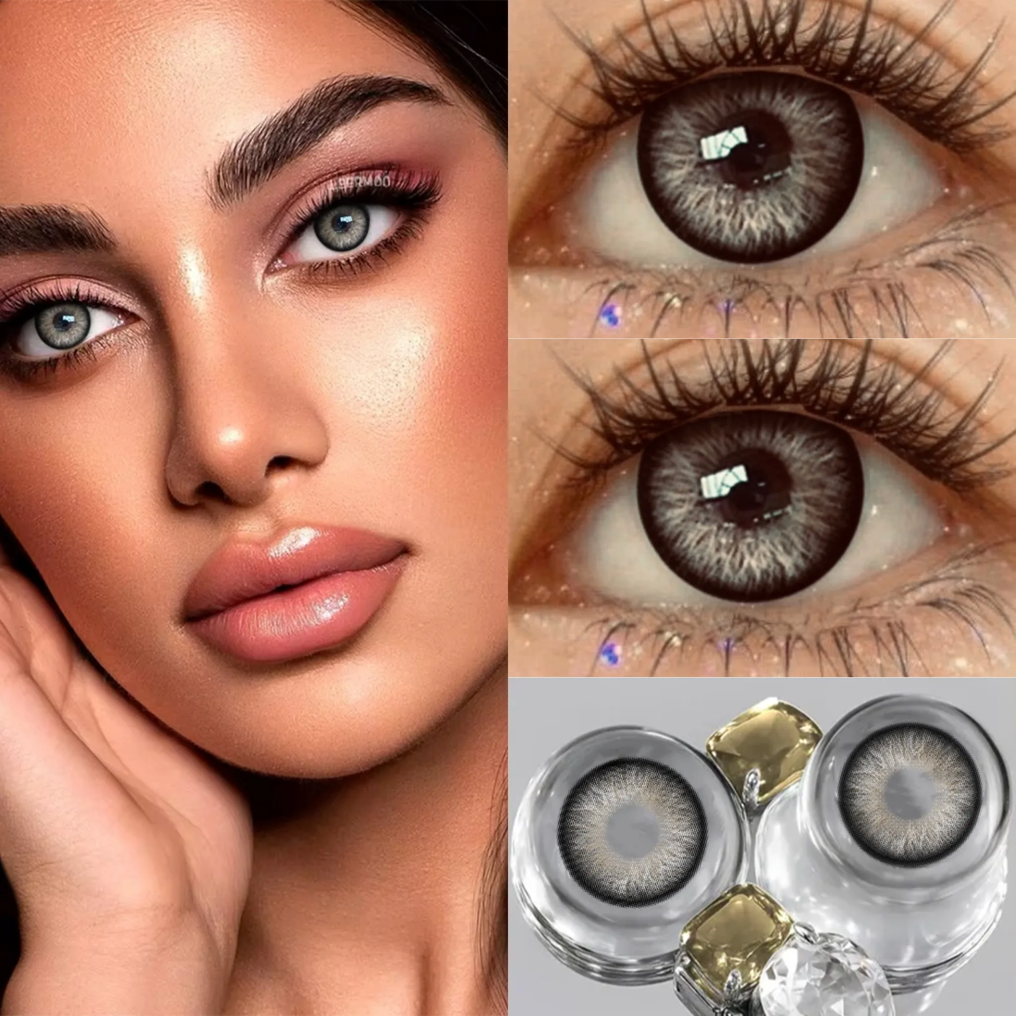 Visuashow schwarze Kontaktlinsen, Kosmetik, farbige Kontaktlinsen, 2 Stück, für den jährlichen Gebrauch, kleine Pupillen-Farbkontaktlinsen für Cosplay-Make-up, schwarze kontaktlinsen – Detail 4