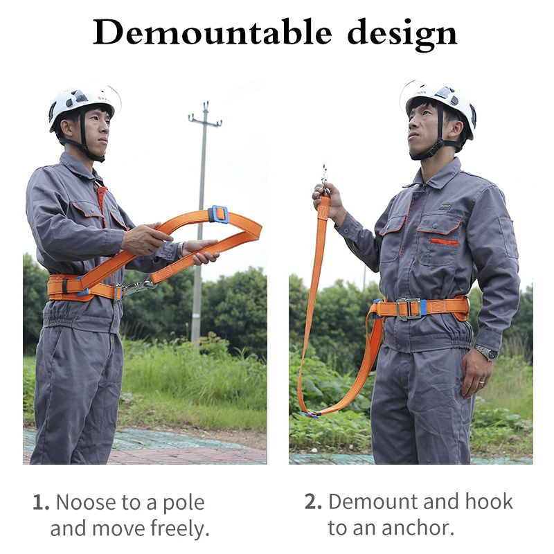 Boom type electrical safety belt for high-altitude work power climbing pole boom with safety belt