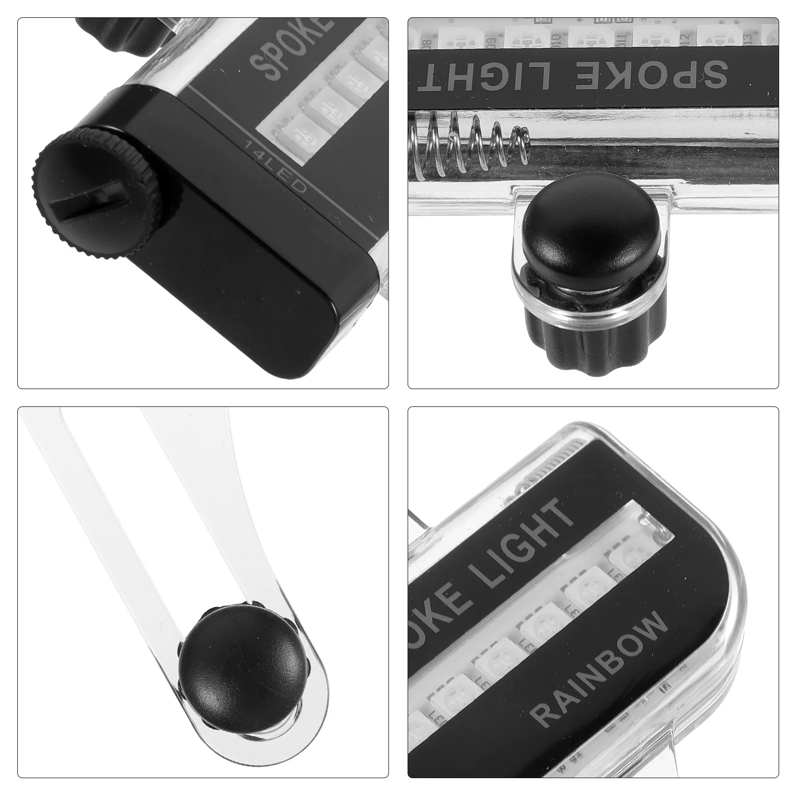 

Bike Wheel Light 14 Leds Waterproof 30 Patterns Colorful LED Spoke Lights for Night Cycling Safety (Black) Bike Wheel Lights