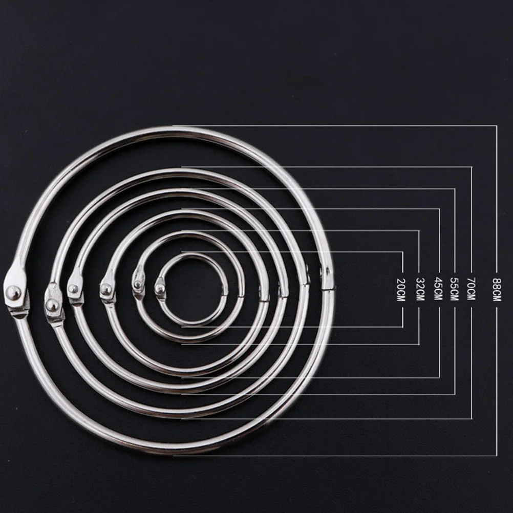 

50Pcs Metal Loose Leaf Book Rings Silver Sturdy Binder Key Rings Photo Album Buckle Snap Ring Circle Snap Ring