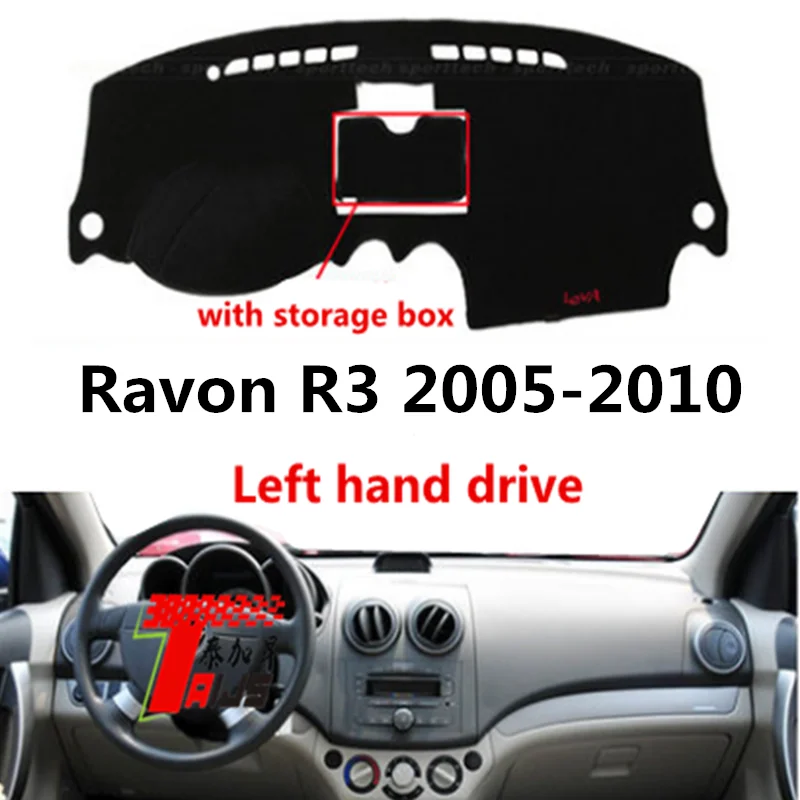 

Taijs Left Hand Drive Car Dashboard Mat Dash-Mat for Ravon R3 2005 2006 2007 2008 2009 2010 With Storage Box Old Model Pad