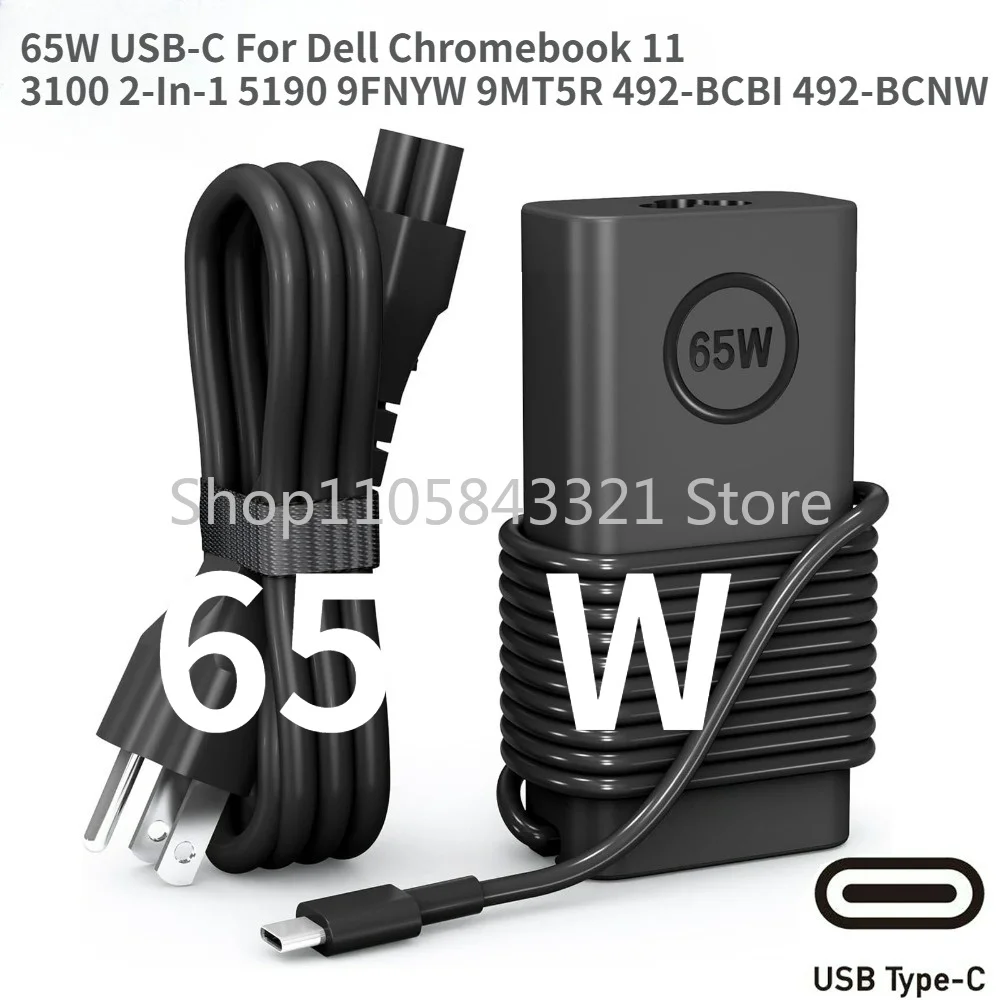 Dell 65W USB-C For Dell Chromebook 11 3100 2-In-1 5190 9FNYW 9MT5R 492-BCBI 492-BCNW Type C Laptop Charger AC Power Adapter - Aliexpress Deal