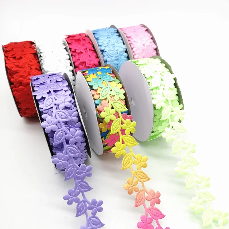 5 yards 38mm Ribbon Wedding Party Decoration  Flower Cane Embossing Belt Tape Gift Wrapping Hair Bows DIY Christmas