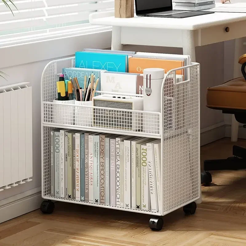 Storage cabinet,small bookshelf next to the desk,book storage shelf, floor-to-ceiling bookcase,wheeled mobile cart