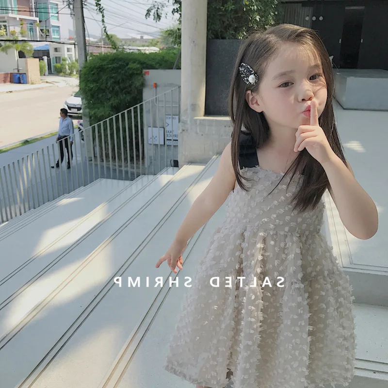 Girls' Dress Korean Style Elegant Princess Dress Dress25Summer New Foreign Trade Children's Wear Delivery3-8Years Old 4