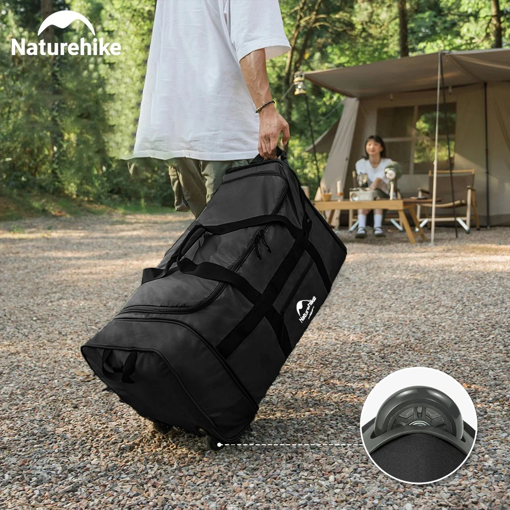 Naturehike 88L Camping Bag Folding Large Capacity Travel Tugboat Bag Portable Hand Sundry Storage Bag Outdoor Hiking Wheel Box