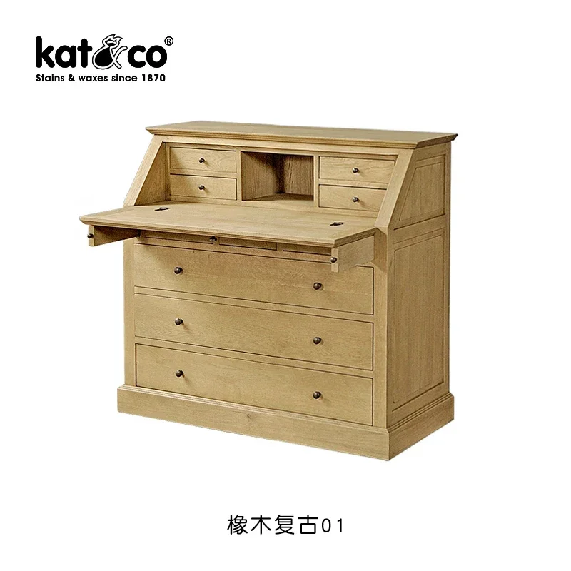 B1 Solid Wood Writing Desk Storage Chest of Drawers Bedroom Makeup Dual-Use Oak Piano Storage Bookcase
