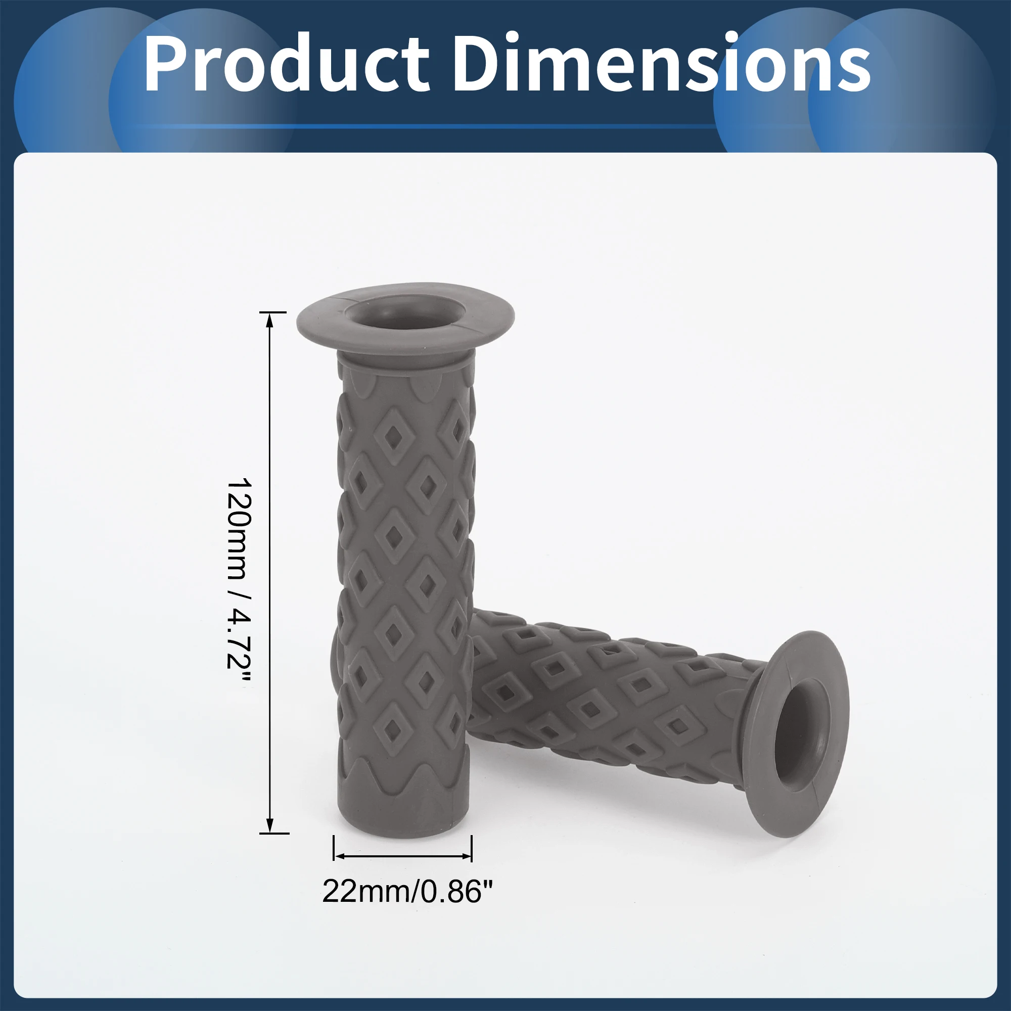 

X чехлы на руль велосипеда Autohaux, 120 мм, защита для велосипедных концевых ручек, резиновый, серый, нескользящий, 1 пара