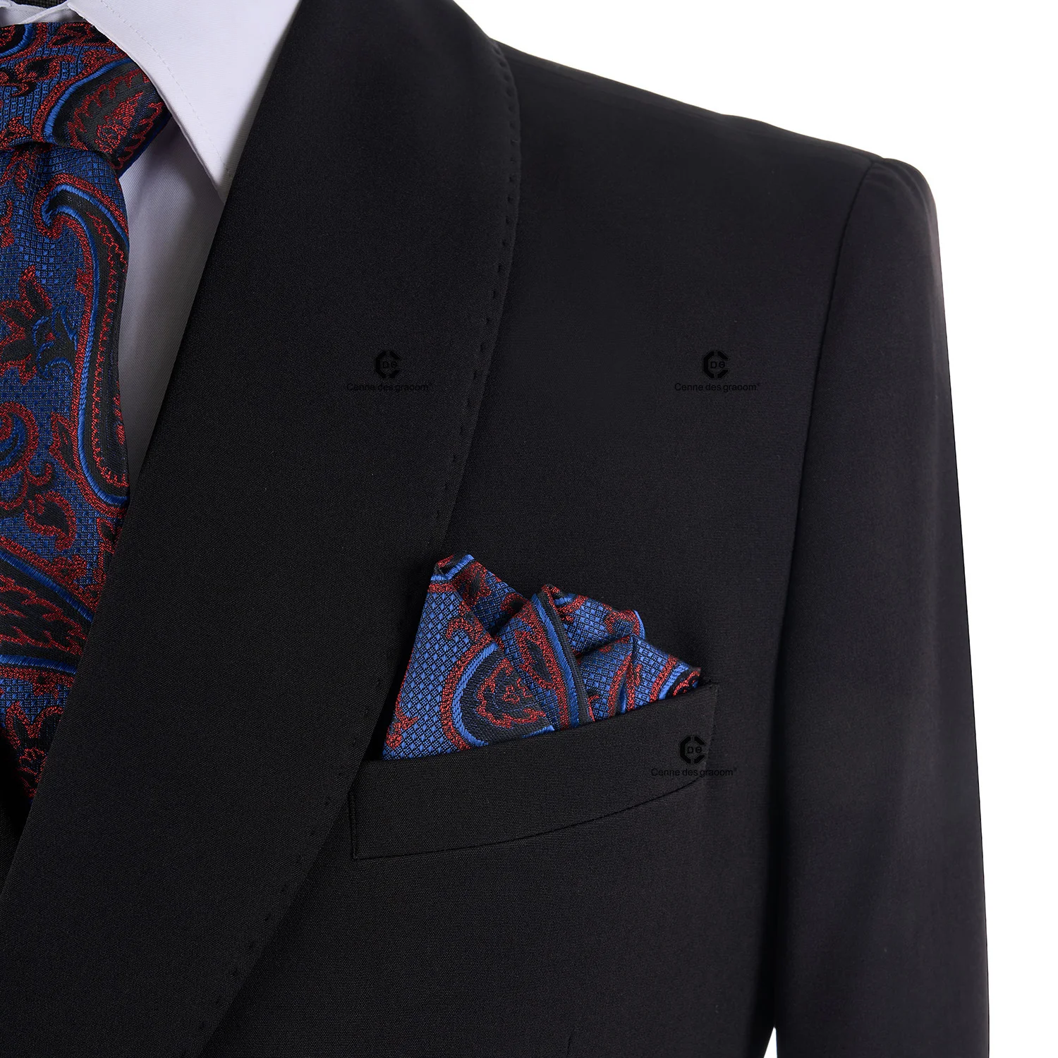 Cenne Des Graoom 2025 New Elegant Black Suits for Men Metal Side Release Buckle 2 Pieces Set High Quality Wedding Party Dinner