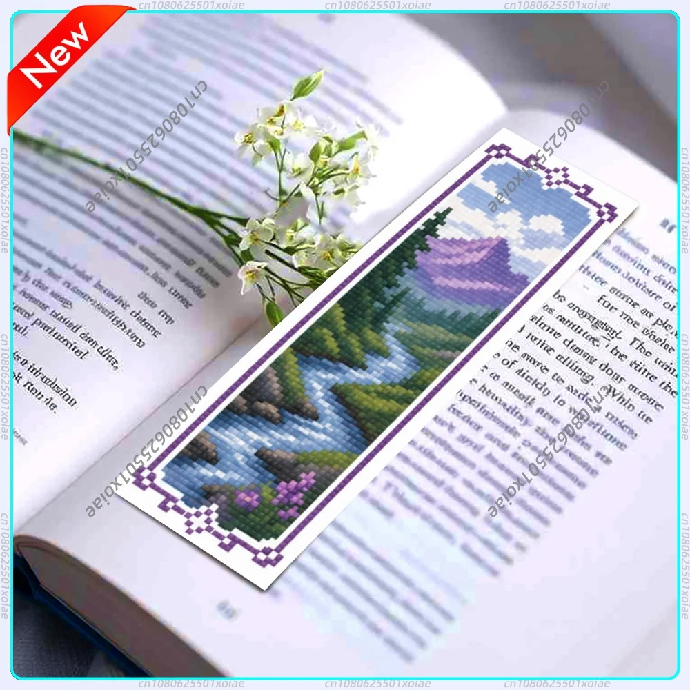 14CT 2 Strands Stamped Embroidery Page Marker Set 6PCS Single-Sided Vintage Stamped Page Charm 7.87 X 11.81in
