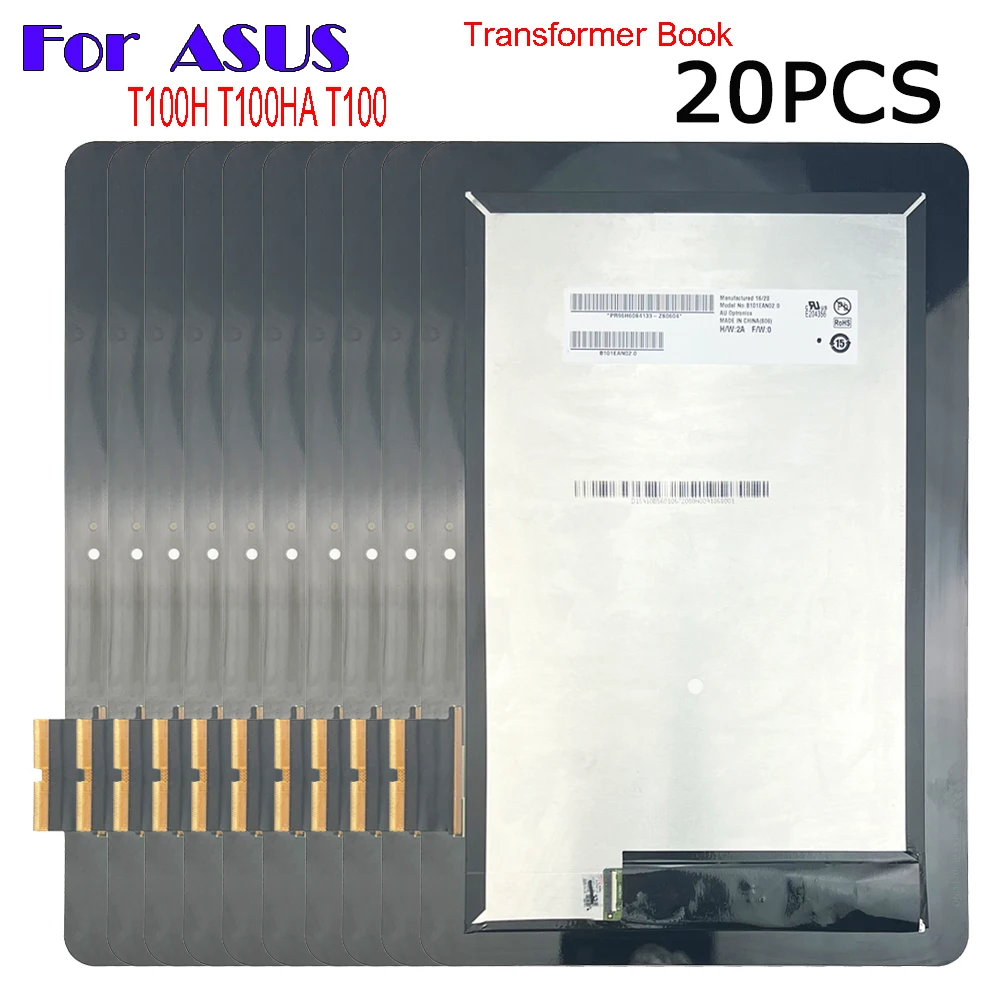 

20PCS AAA+ For ASUS TransFormer Book T100H T100HA T100 HA FP-ST101SI010AKF-01X LCD Display Touch Screen Digitizer Glass Assembly