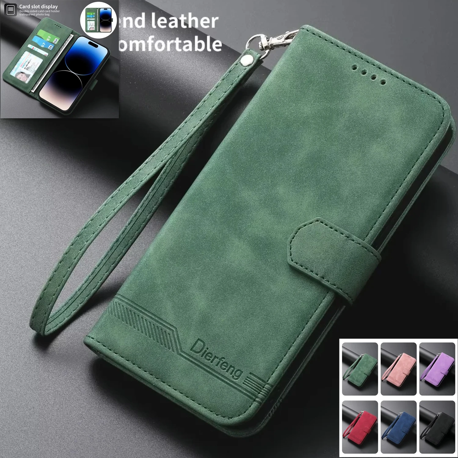 Leather Flip Case For Samsung Galaxy S23 S22 Ultra S21 Plus FE A52 A32 A22 A12 A14 A24 A34 A54 A5G 13 A23 A33 A53 Wallet Cover