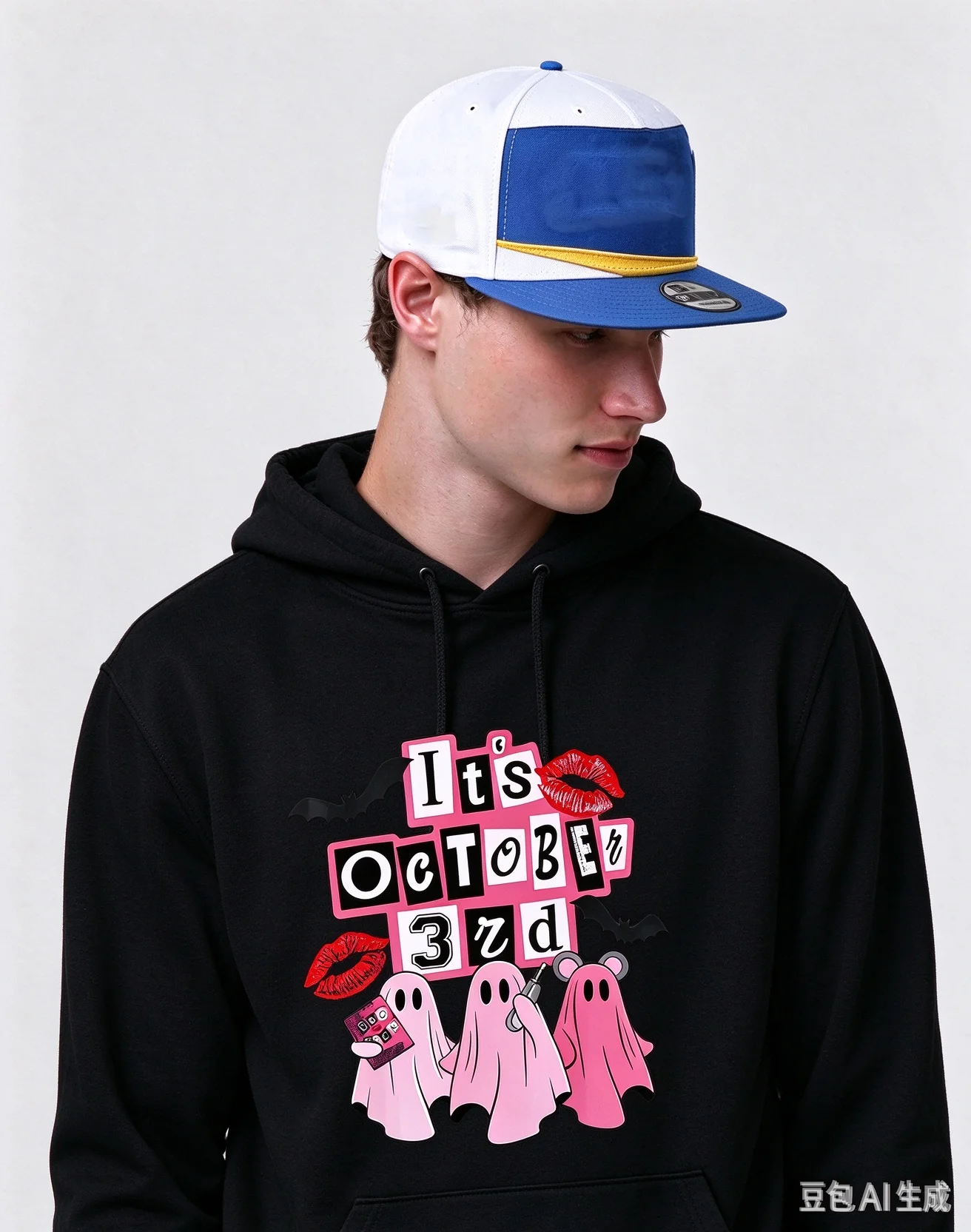 2026 It's October 3rd Pink Ghost Halloween Hoodie Unisex Pullover Hooded Sweatshirt Cute Spooky Ghost Fall Graphic Hoodie