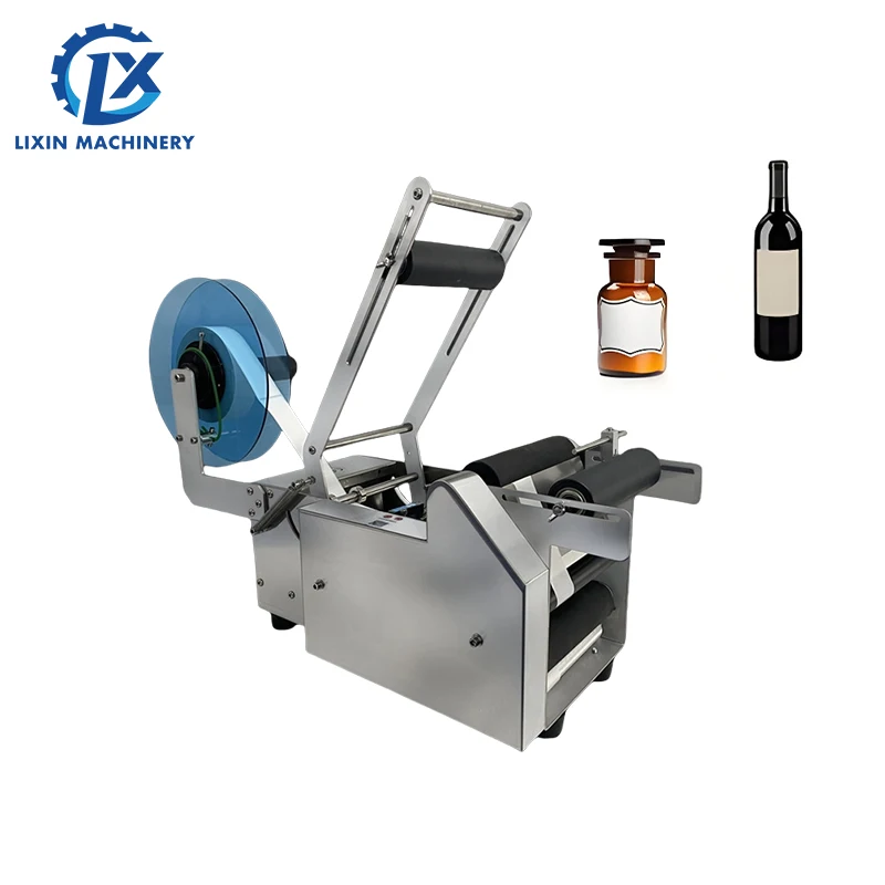 Desktop Semi-automatic Adhesive Label Sticker Round Bottle Labeling Machine